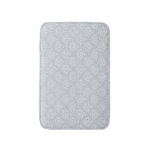 白い背景に青い曼荼羅の波のパターン バスマット (正面縦)