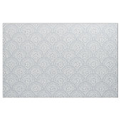 白い背景に青い曼荼羅の波のパターン ファブリック (ファットクウォーター)