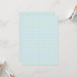 白い背景に青い花と緑の葉 招待状