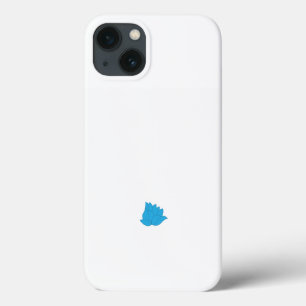 白い背景に青い花の絵 iPhone 13ケース