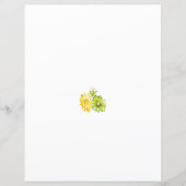 白い背景に黄色と緑の2つの花 (正面)