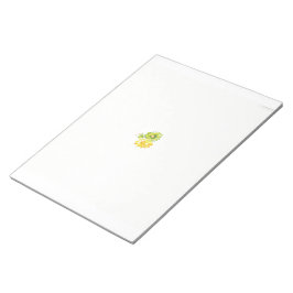 白い背景に黄色と緑の2つの花 ノートパッド