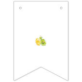 白い背景に黄色と緑の2つの花 バンティングフラッグ (第3の旗)