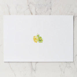 白い背景に黄色と緑の2つの花 ペーパーパッド