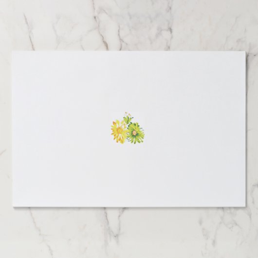 白い背景に黄色と緑の2つの花 ペーパーパッド (正面)