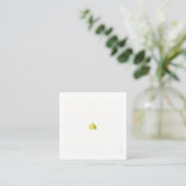 白い背景に黄色と緑の2つの花 予約カード (スタンド正面)