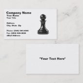 白い背景に黒いポーンチェスの駒 名刺 (正面/裏面)