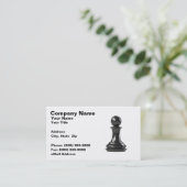 白い背景に黒いポーンチェスの駒 名刺 (スタンド正面)