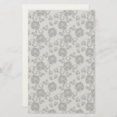 白い背景に黒いレースのパターン 便箋 (正面/裏面)