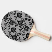 白い背景に黒いレースのパターン 卓球ラケット (横)