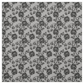 白い背景に黒いレース模様 ファブリック (見本)