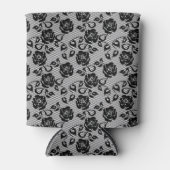 白い背景に黒いレース模様 缶クーラー (正面)