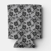 白い背景に黒いレース模様 缶クーラー (裏面)