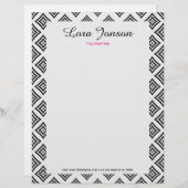 白い背景に黒い菱形 レターヘッド (正面/裏面)