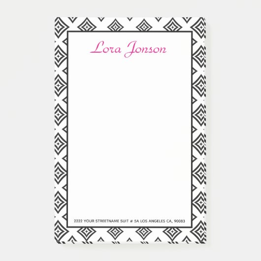 白い背景に黒ひし形 ポストイット (正面)