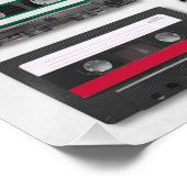 白い背景に25個のオーディオカセットを分離 ポスター (コーナー)