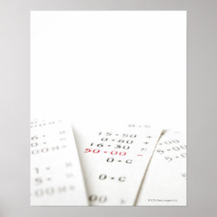 白い背景に3つの領収書。ある ポスター