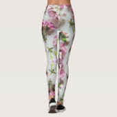 白い背景に3Dアデニウムピンクパターン レギンス (裏面)