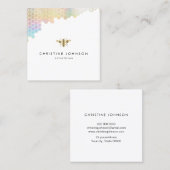 白い背景にbeeのロゴ スクエア名刺 (正面/裏面)