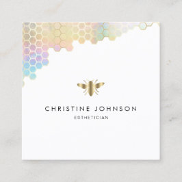 白い背景にbeeのロゴ スクエア名刺