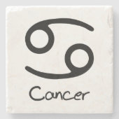 白い背景のがん〔占星術の〕十二宮図徴候 ストーンコースター (正面)