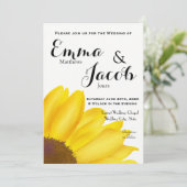 白い背景のひまわり ウェディング招待状 招待状 (スタンド正面)