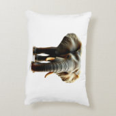 白い背景のアフリカ象 アクセントクッション (裏面(縦))