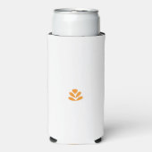 白い背景のオレンジ色の花 スリム缶クーラー (Seltzer正面)