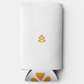 白い背景のオレンジ色の花 スリム缶クーラー (正面)