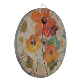 白い背景のカラフルな花 ダーツボード (正面左)