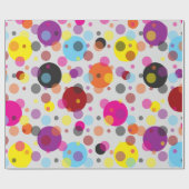 白い背景のカラフル水玉模様 ラッピングペーパー (フラット)