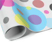 白い背景のカラフル水玉模様 ラッピングペーパー (ロールコーナー)