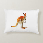 白い背景のカンガルー アクセントクッション (裏面)