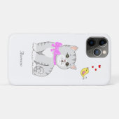 白い背景のキュートなトラ柄の子猫 Case-Mate iPhoneケース (裏面(横))