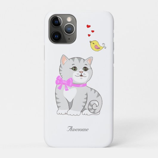 白い背景のキュートなトラ柄の子猫 Case-Mate iPhoneケース (裏)