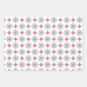 白い背景のクリスマスの雪 ラッピングペーパーシート (正面2)