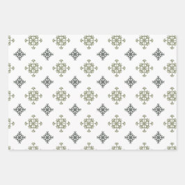 白い背景のクリスマスの雪 ラッピングペーパーシート