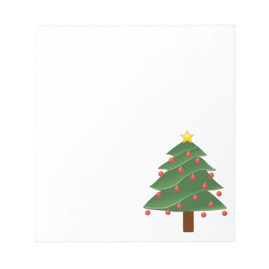白い背景のクリスマスツリー ノートパッド (正面)