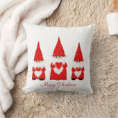 白い背景のクリスマスノーム3体 クッション (ブランケット)