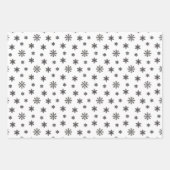 白い背景のクリスマスブラックの雪 ラッピングペーパーシート (正面)