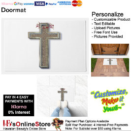 白い背景のクロスドアマット ドアマット