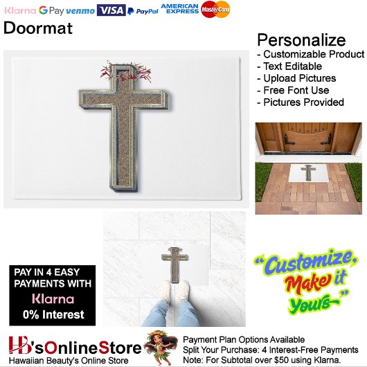 白い背景のクロスドアマット ドアマット