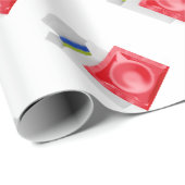 白い背景のコンドーム ラッピングペーパー (ロールコーナー)