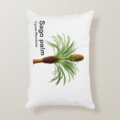 白い背景のサゴのヤシ アクセントクッション (正面(垂直))
