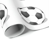 白い背景のサッカーボール ラッピングペーパー (ロールコーナー)