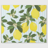 白い背景のシトラスヴィンテージパターン ラッピングペーパー (フラット)