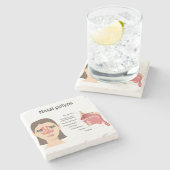 白い背景のシナス ストーンコースター (横)