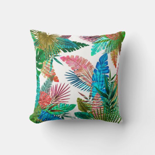 白い背景のシュロの葉 クッション (正面)