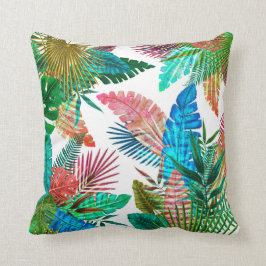 白い背景のシュロの葉 クッション