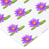 白い背景のスミレ色の蓮の花と蓮の葉 テーブルクロス (アングル)